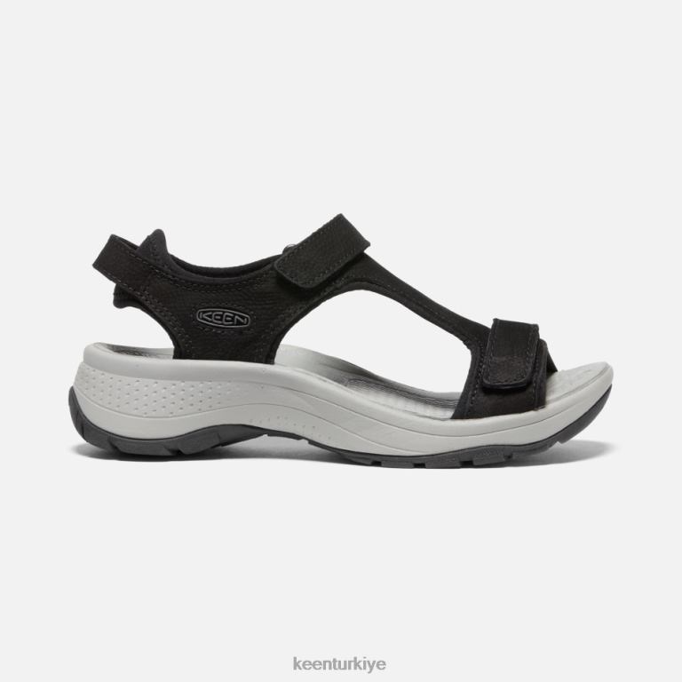 Keen 8L2D2112 kadınlar astoria west t bantlı deri sandalet siyah deri