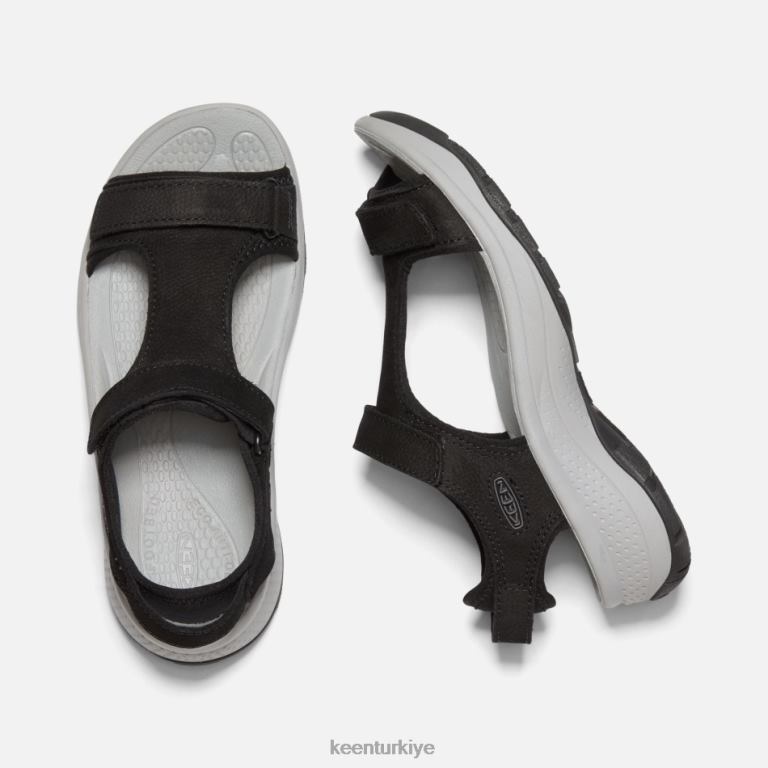 Keen 8L2D2112 kadınlar astoria west t bantlı deri sandalet siyah deri