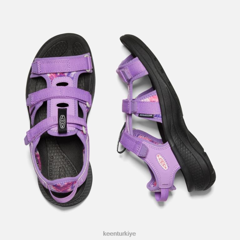 Keen 8L2D231 kadınlar astoria west burnu açık sandaletler mor boya