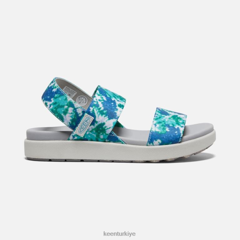 Keen 8L2D2376 kadınlar elle sırt bantlı sandalet porselen batik boyası