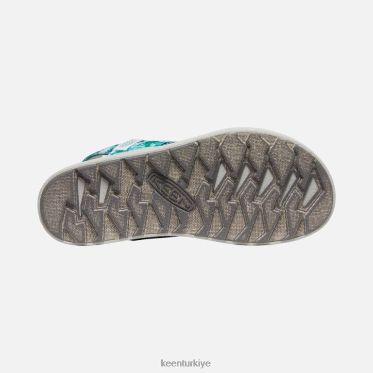 Keen 8L2D2376 kadınlar elle sırt bantlı sandalet porselen batik boyası