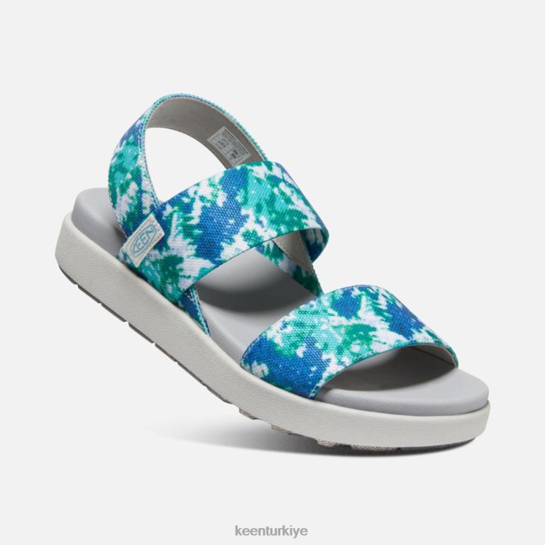 Keen 8L2D2376 kadınlar elle sırt bantlı sandalet porselen batik boyası