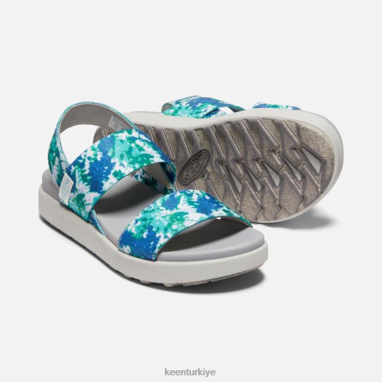 Keen 8L2D2376 kadınlar elle sırt bantlı sandalet porselen batik boyası