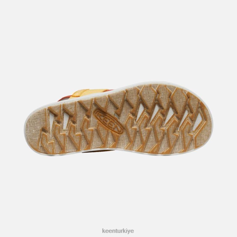 Keen 8L2D2379 kadınlar elle sırt bantlı sandalet fosil turuncu-gümüş huş ağacı