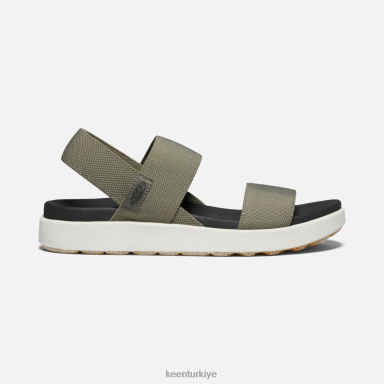 Keen 8L2D2380 kadınlar elle sırt bantlı sandalet tozlu zeytin