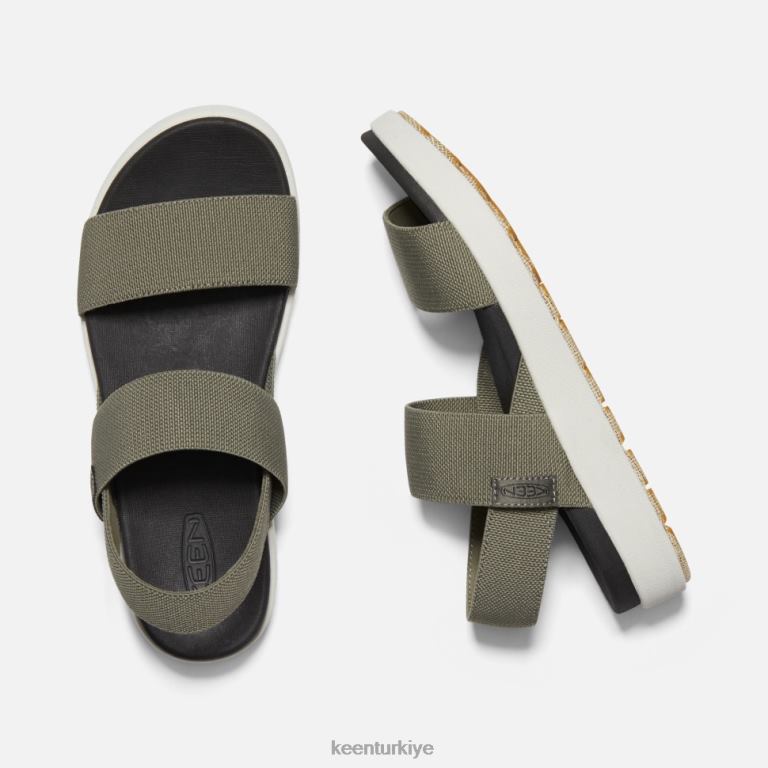 Keen 8L2D2380 kadınlar elle sırt bantlı sandalet tozlu zeytin