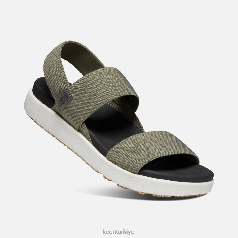 Keen 8L2D2380 kadınlar elle sırt bantlı sandalet tozlu zeytin
