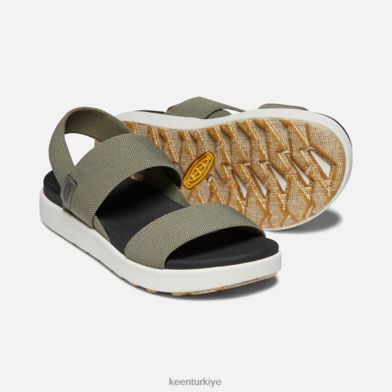 Keen 8L2D2380 kadınlar elle sırt bantlı sandalet tozlu zeytin