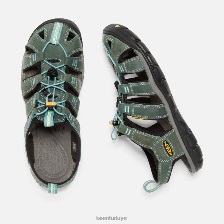 Keen 8L2D287 kadınlar clearwater deri cnx sandalet mineral mavi-sarı