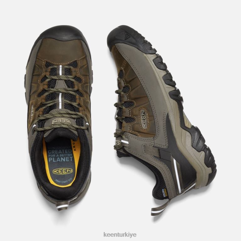 Keen 8L2D2260 öne çıkan targhee iii su geçirmez geniş yürüyüş ayakkabısı bungee kordon-siyah