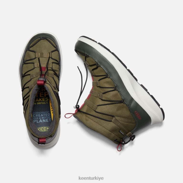 Keen 8L2D2243 öne çıkan uneek snk su geçirmez chukka koyu zeytin reçinesi