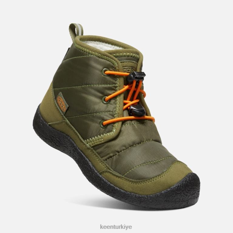 Keen 8L2D2313 öne çıkan eski \'howser ii su geçirmez chukka capulet zeytin-rus rengi turuncu